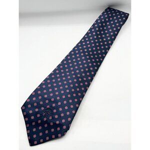 Vintage Countess Mara blue print satin tie necktie